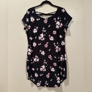NWOT No Boundaries Floral Black cross-cross back Dress Sz XXL (19)